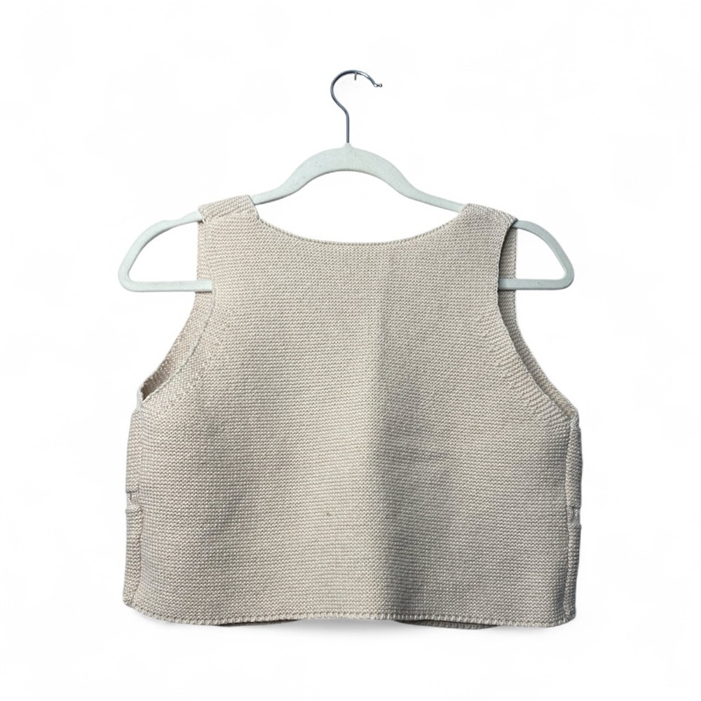 SHEIN Cream Knit Button-Up Vest (Size XS) - Picture 2 of 2
